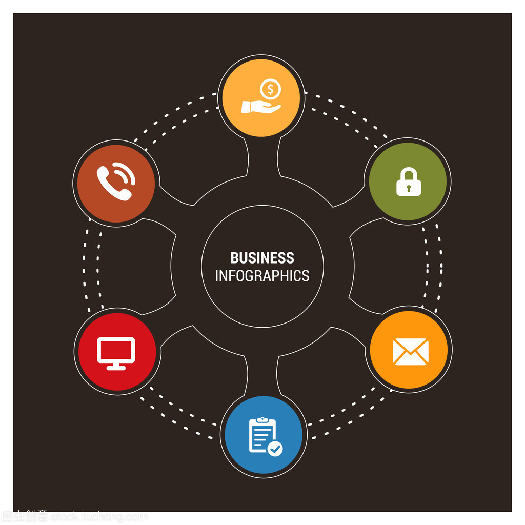 6 步信息圖形模板為您的商務演示文稿